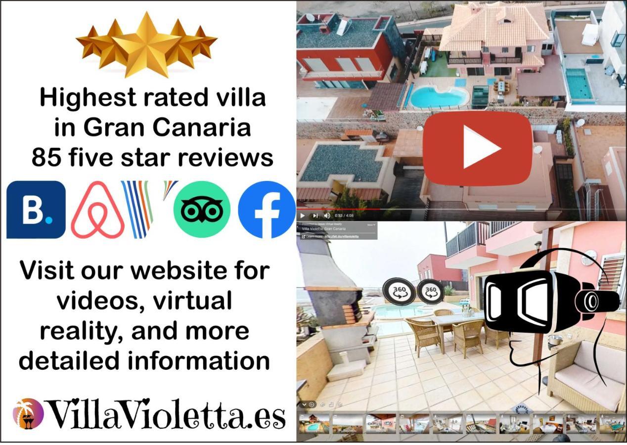 Luxury 5 Star Villa Violetta With Amazing Sea View, Jacuzzi And Heated Pool Сан-Августин Экстерьер фото
